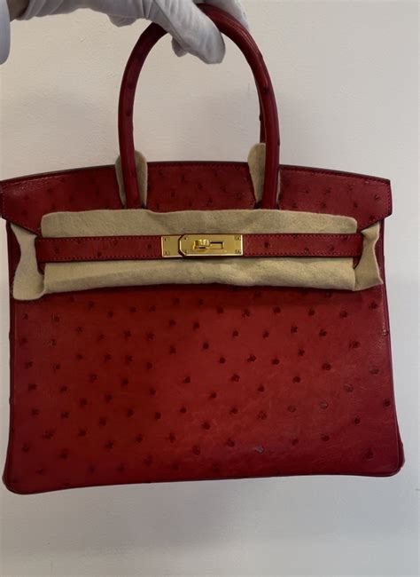 hermes rouge vif ostrich birkin